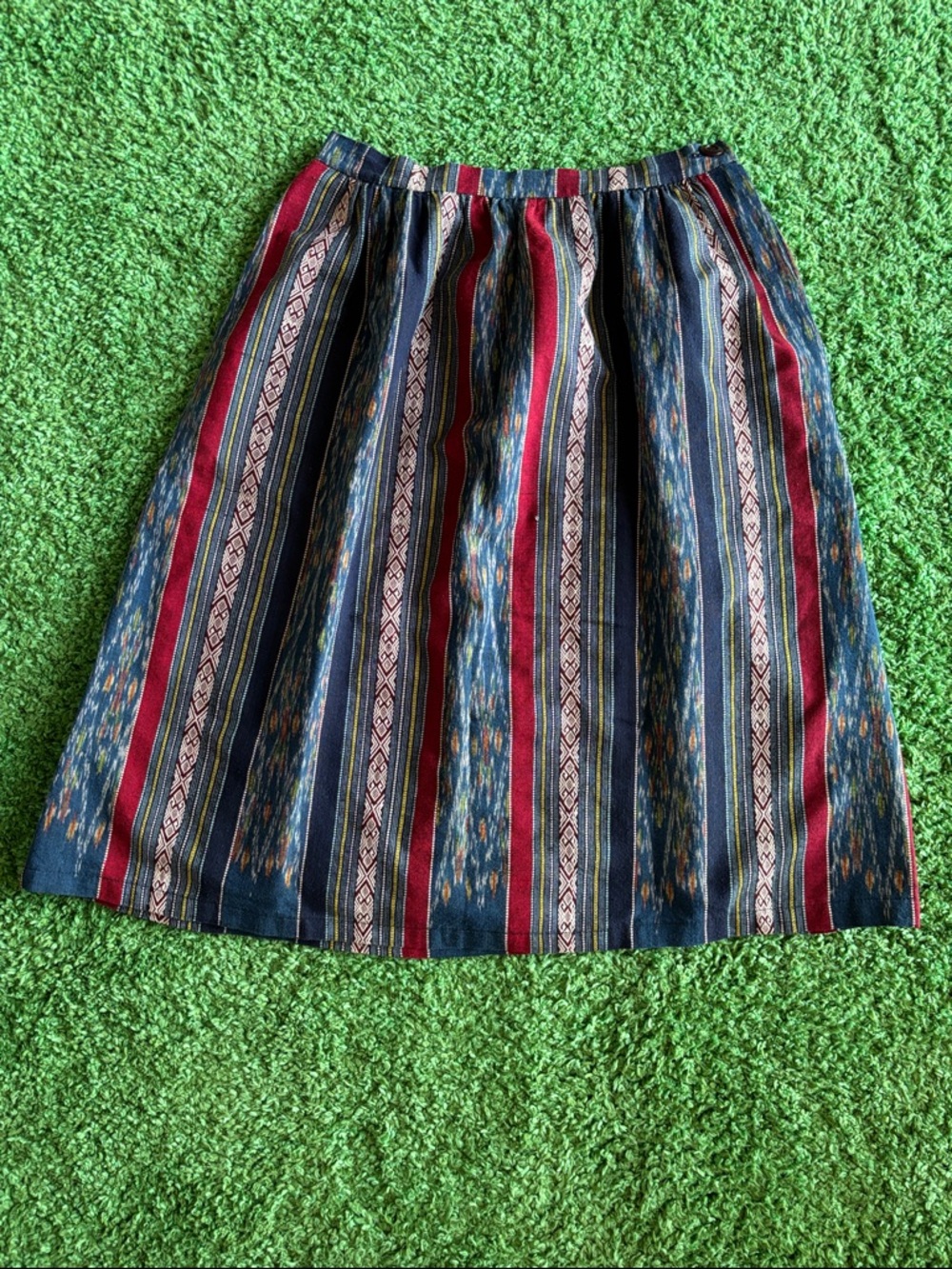 Vintage - Striped Multi-Color Midi Skirt